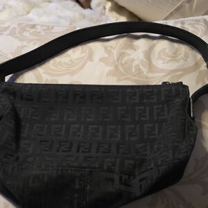Black Fendi Monogram Handstrap Bag Womans Small Purse